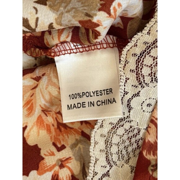 THAT'S SO FETCH Rhea Slip Dress Women 2 Orange Floral Bodycon Spaghetti Straps - Picture 9 of 13